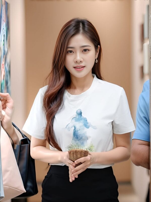 ÁO COTTON CÔNG GIÁO - TA LÀ VUA - IN SILICON CT1-TRẮNG