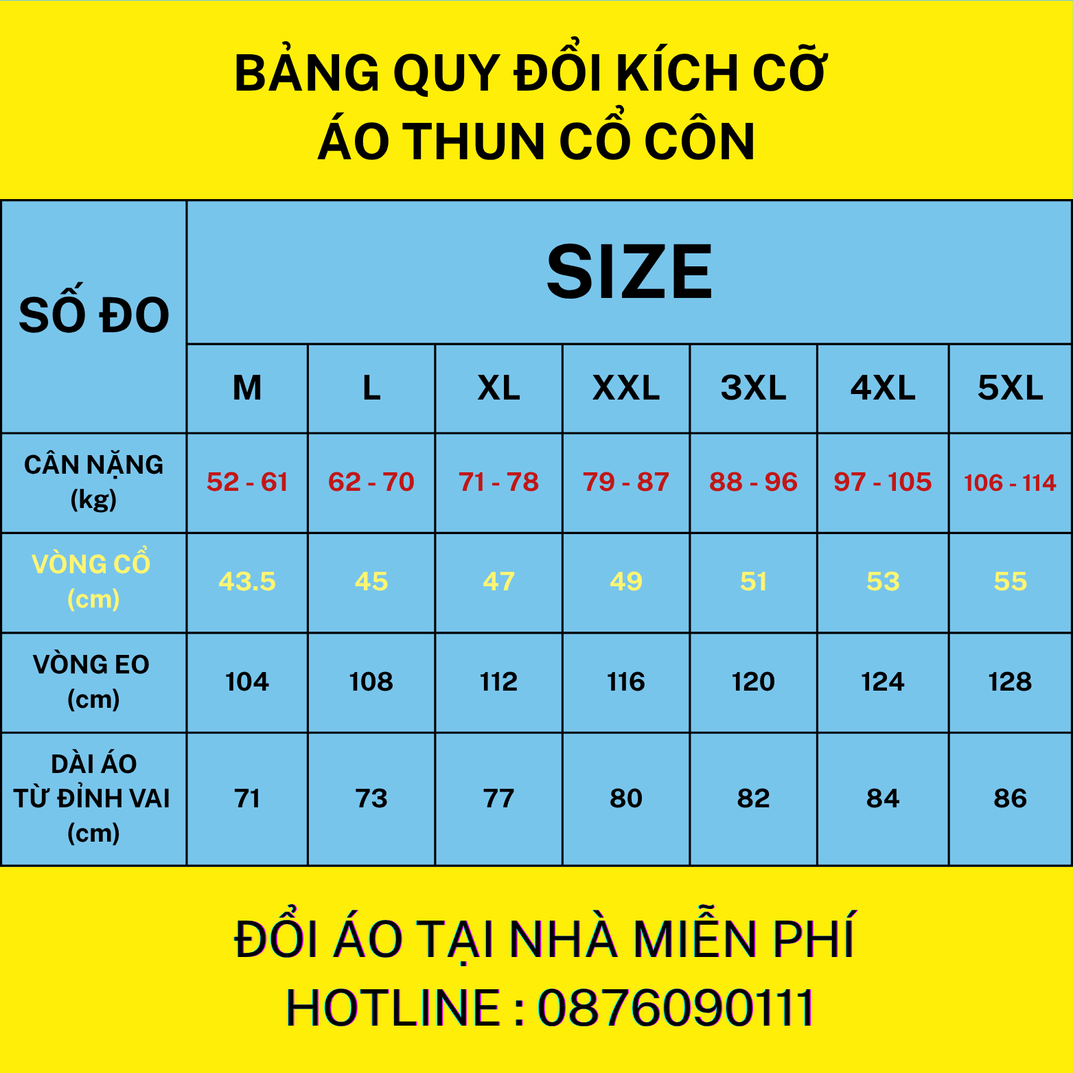 Bảng Size