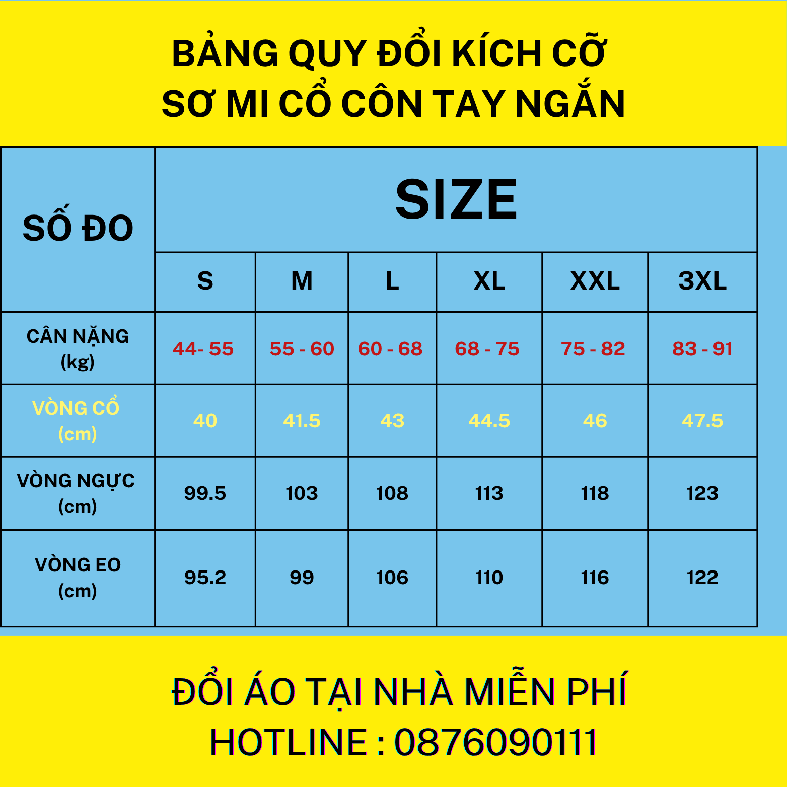 Bảng Size