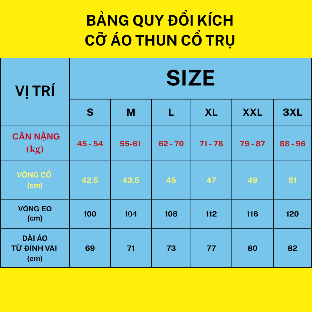 Bảng Size