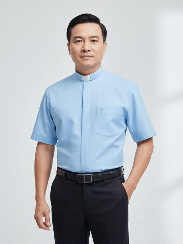 SƠ MI CỔ CÔN TAY NGẮN - KHÔNG NHĂN - MÁT - NHẸ CON11-MAU17