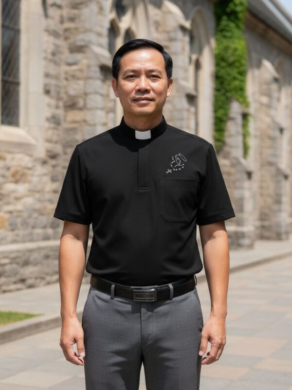 ÁO CỔ CÔN LINH MỤC BẢN GIỚI HẠN THÊU ĐỨC MẸ