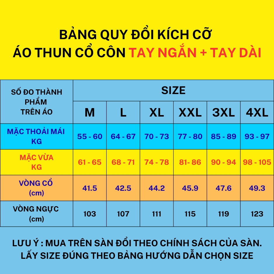 Bảng Size